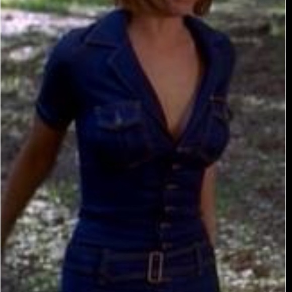 RARE⭐️💫Vintage Y2K Frankie B. Denim Jumpsuit - Picture 3 of 8